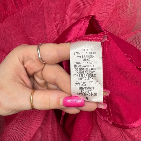 Storia Pink Tulle Ruffle Mini Dress - Picture 9 of 13